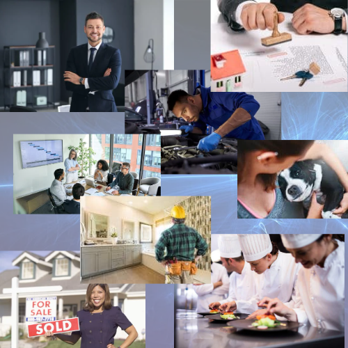 photos of work, industries, lawyer, mechanic, chef